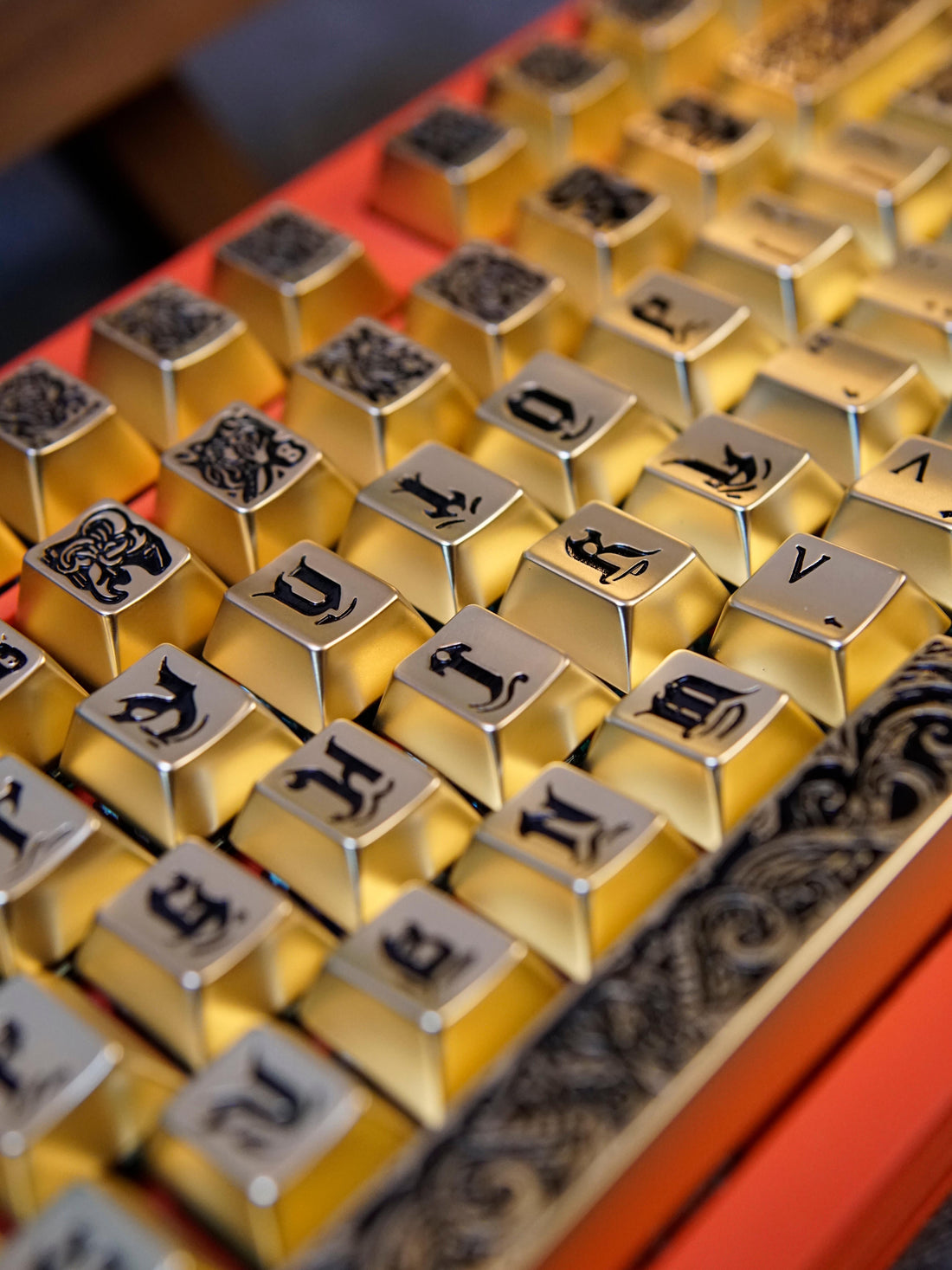 Ancient God theme, metal keycap set, peripheral personalized keycap set（Gold version）