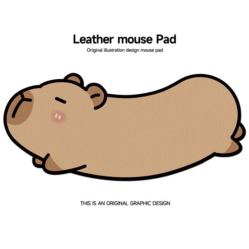Capybara irregular leather mouse pad, portable computer, office desk pad