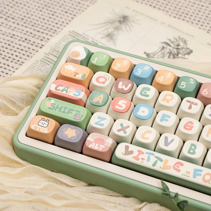 MOA Little Forest Magnetic Axis Mechanical Keyboard Keycaps Cute Cartoon PBT Heat Sublimation Keycaps