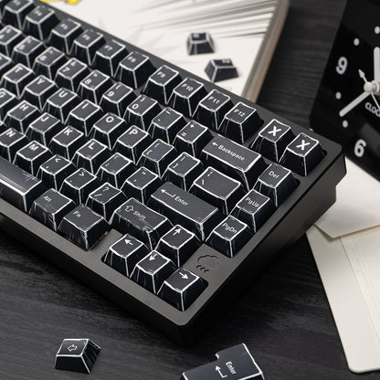 Black comic style, PBT heat sublimation original factory highly compatible personalized keycap set.