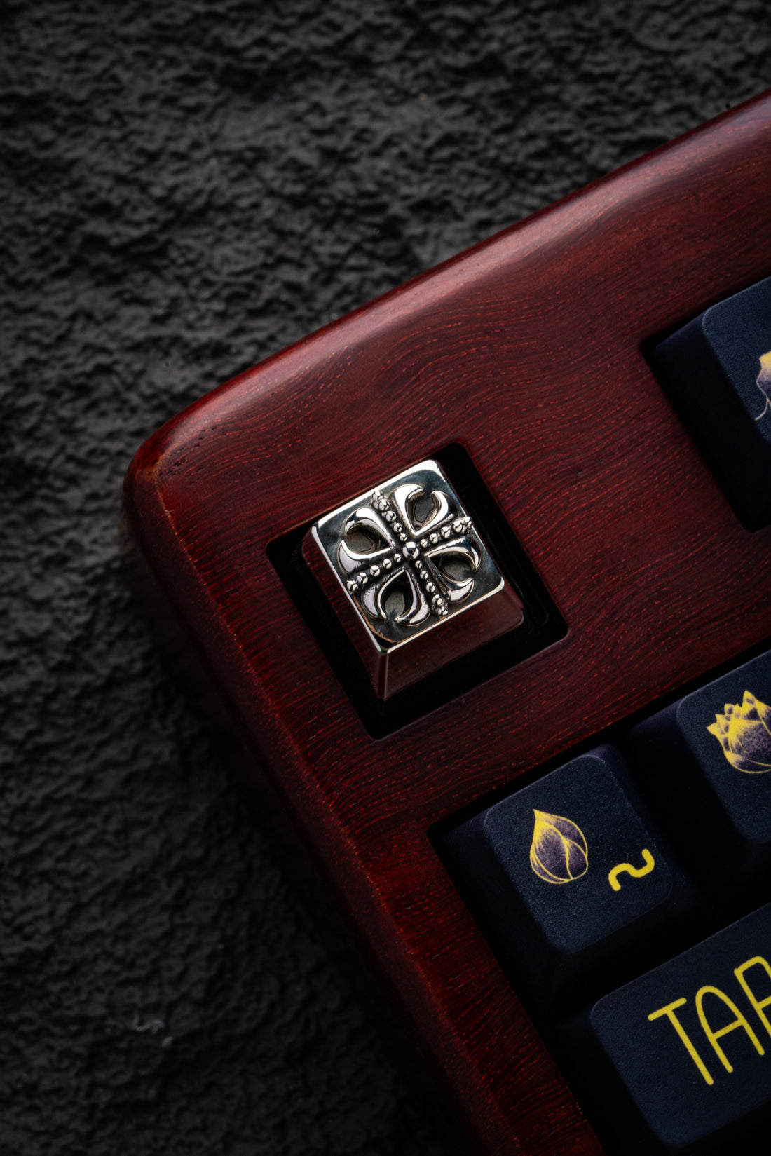 Metal copper, Chrome Hearts style keycaps.