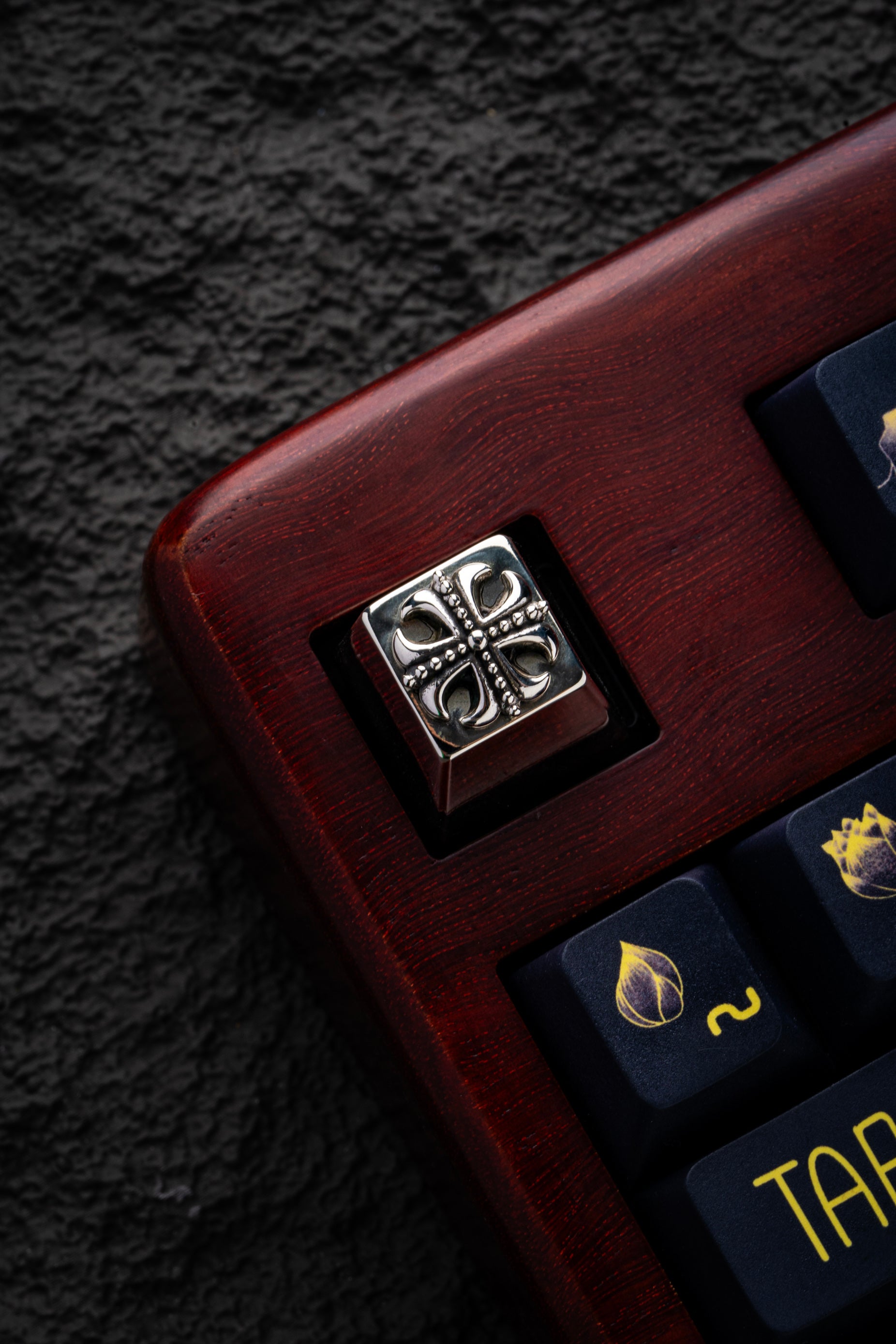 Metal copper, Chrome Hearts style keycaps.
