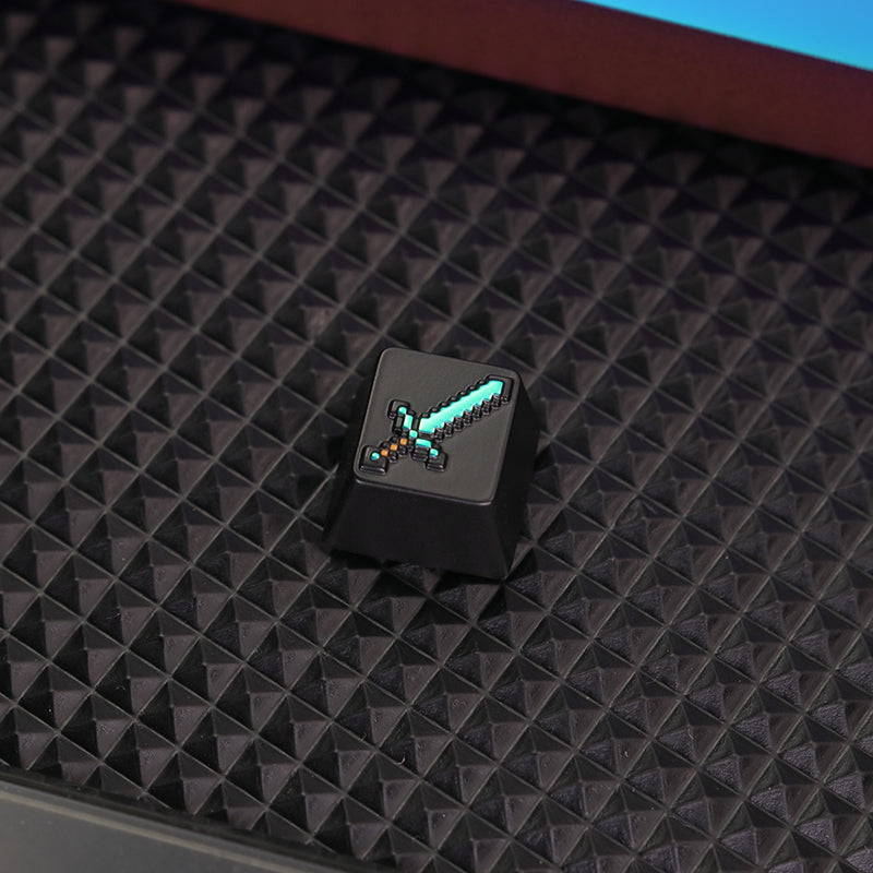 My World Surrounding Diamond Sword Big Sword Mechanical Keyboard Zinc Aluminum Alloy Metal Electrophoretic Personalized Keycaps