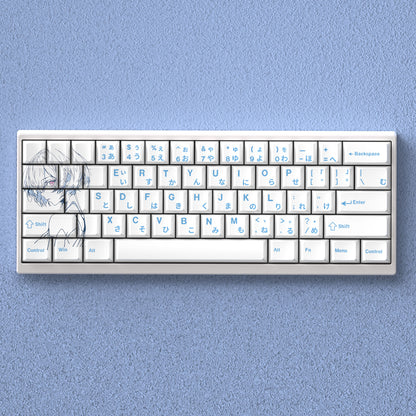 EVA, Ayanami Rei Anime Character Keycaps Original Factory Height Side Engraved Transparent Keycaps PBT Side Transparent Personalized Set Keys