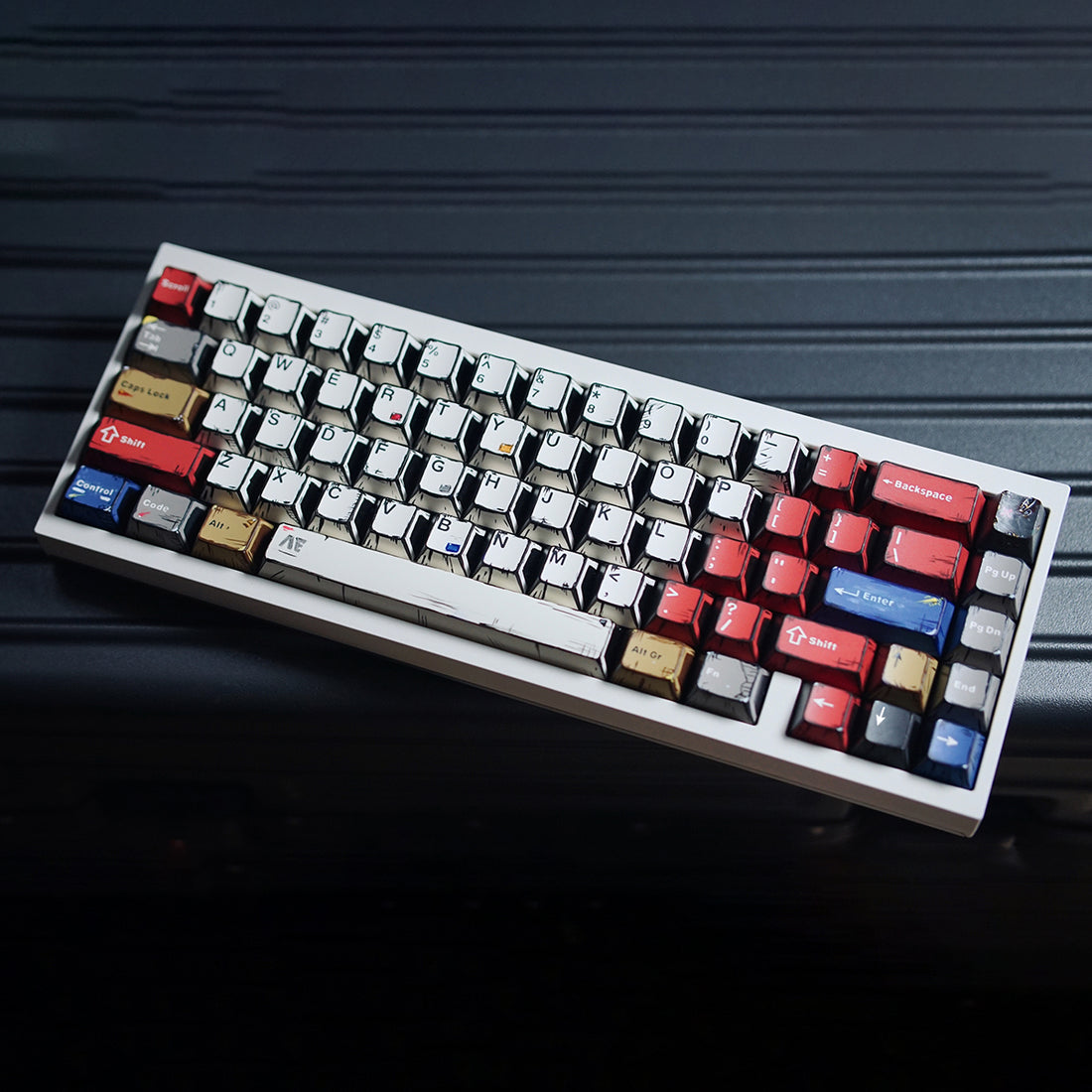 Comic style mixed light keycaps PBT thermal sublimation complete set of original factory highly compatible mechanical keyboard keycaps