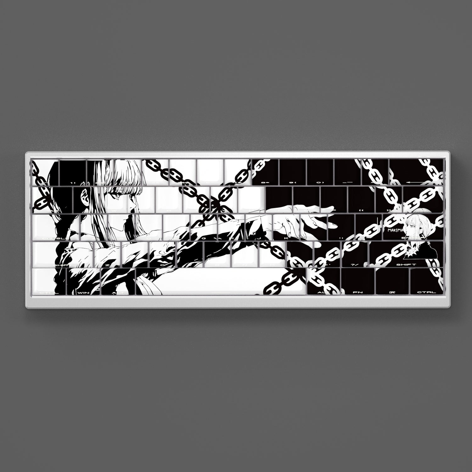 Chainsaw Man, Makima keycaps factory height side engraved transparent keycaps PBT side transparent personalized keycaps set