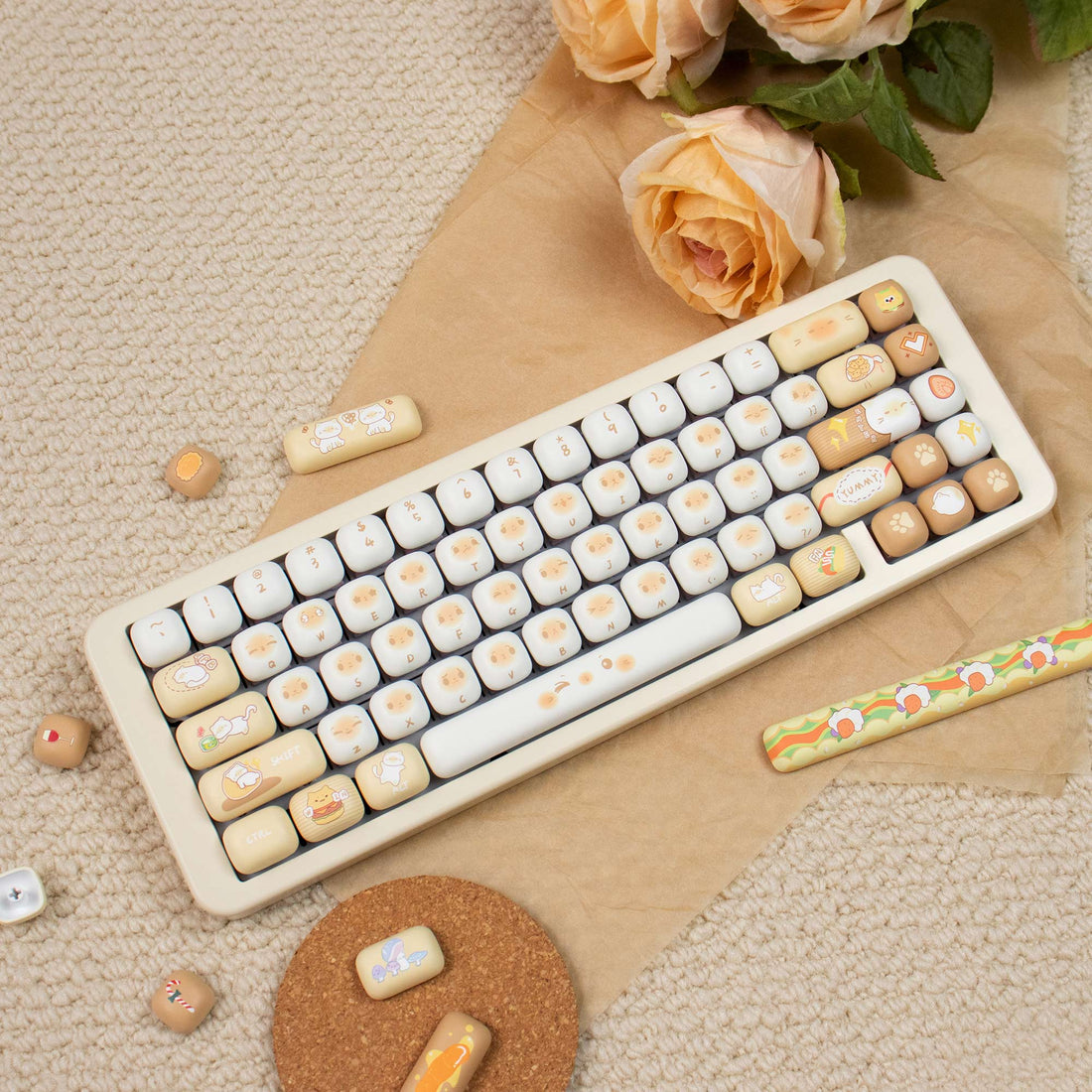 Bag Cat Mechanical Keyboard Keycaps MOG Round PBT Heat Sublimation Set Keycaps