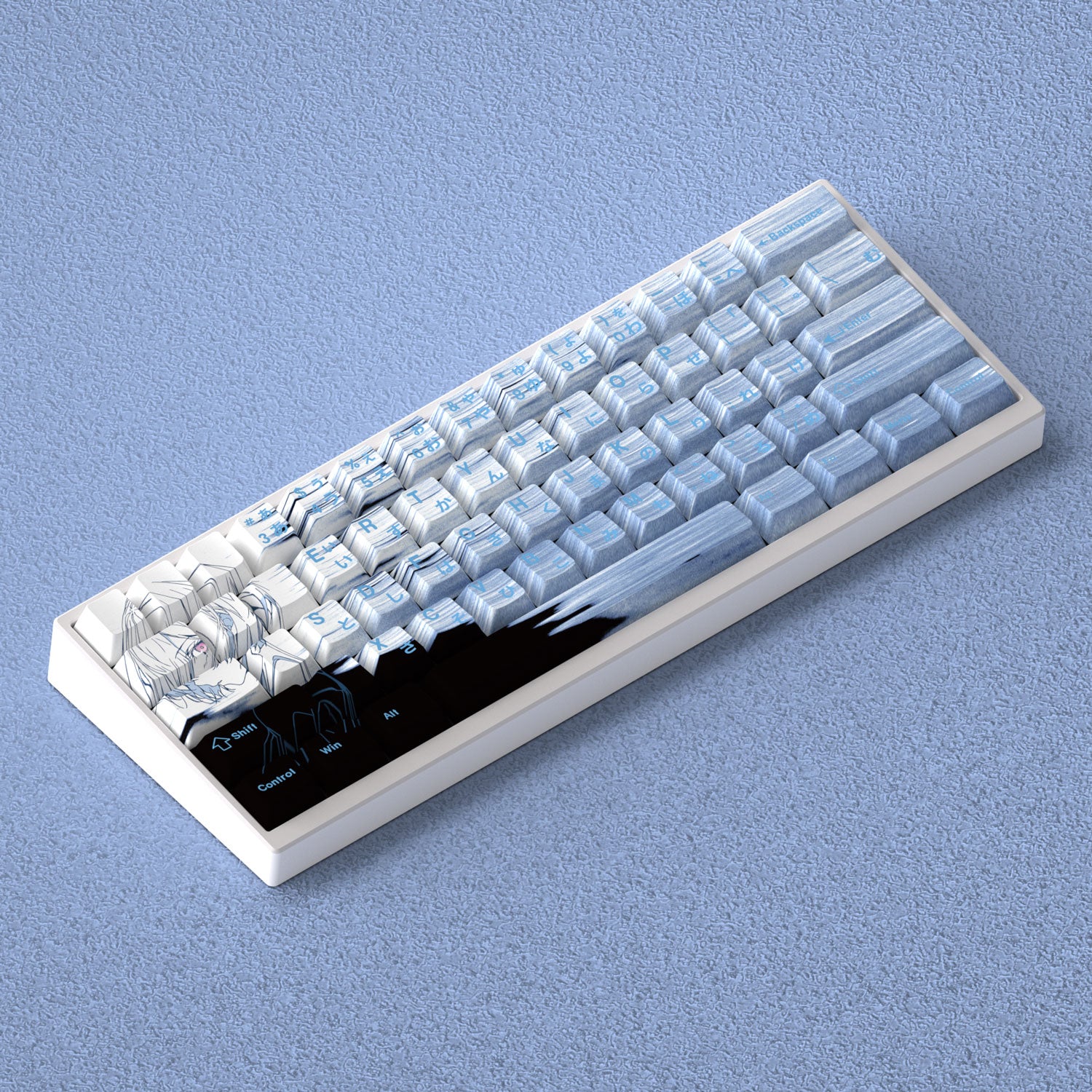 EVA, Ayanami Rei Anime Character Keycaps Original Factory Height Side Engraved Transparent Keycaps PBT Side Transparent Personalized Set Keys