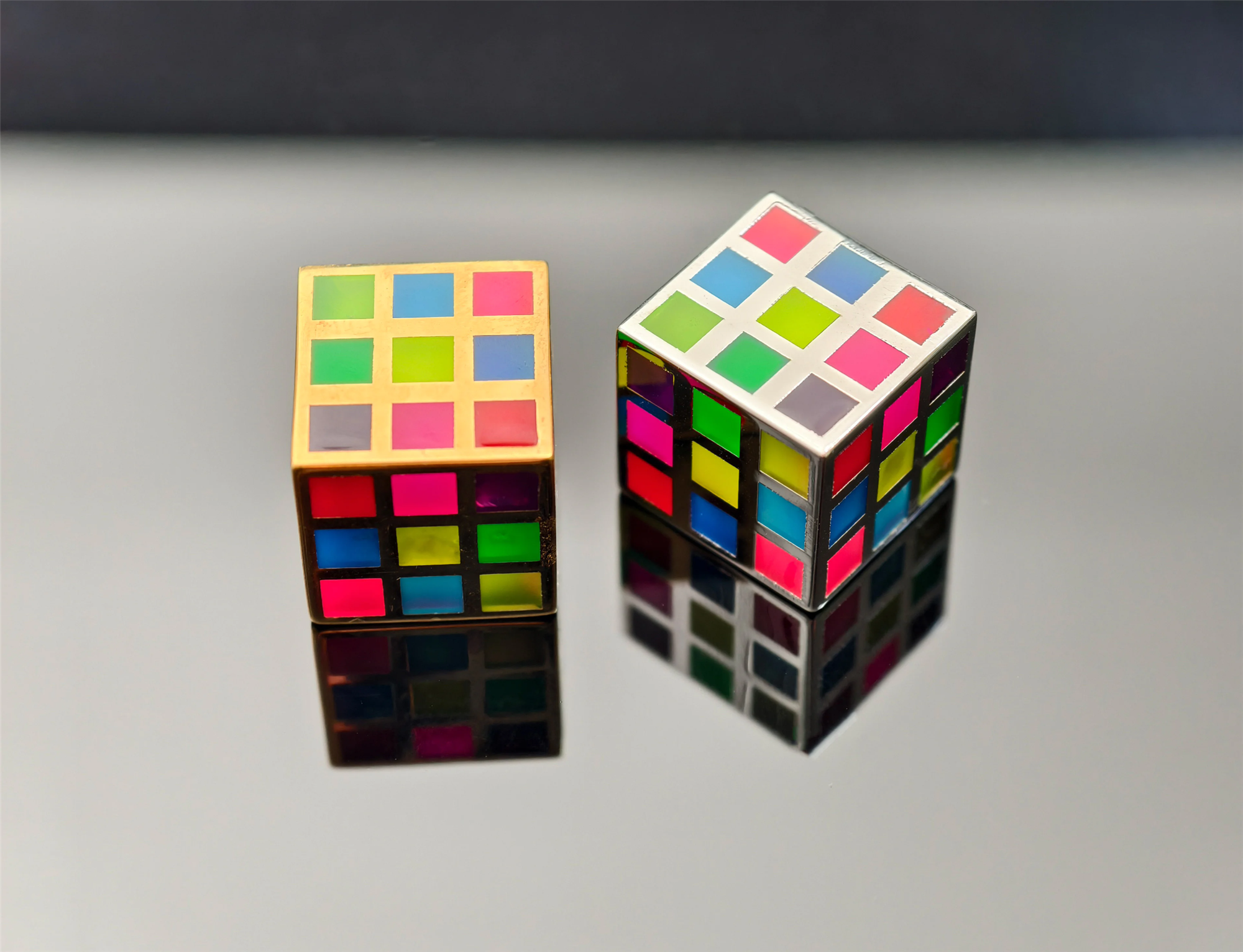 Cube keycaps, metal frame, enamel craftsmanship, rainbow translucent, personalized keycaps, keyboard decorative keycaps