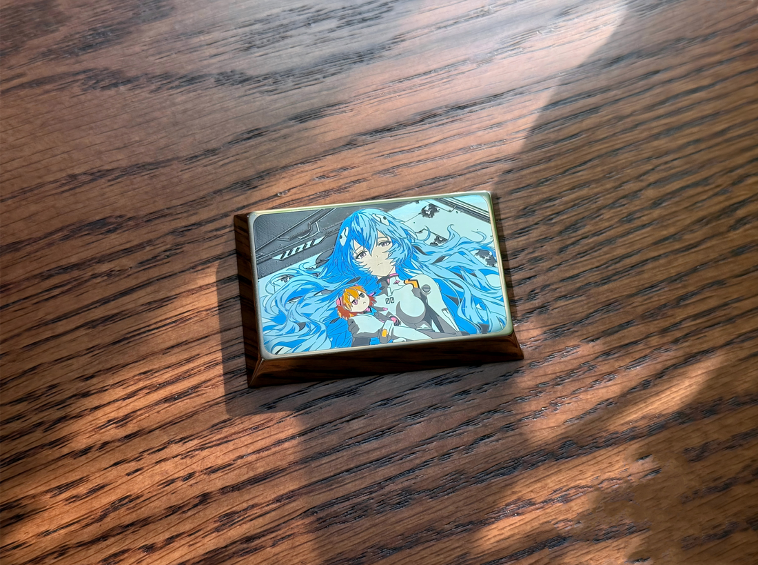 Ayanami Rei with long hair, 6U titanium alloy carved keycaps, personalized keycaps, decorative keycaps
