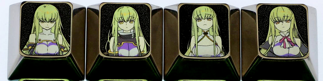CODE GEASS Lelouch of the Rebellion，C.C.， Directional key set with titanium alloy metal personalized keycaps, mechanical keyboard decorative keycaps.