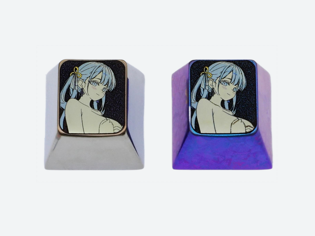 Wuthering Waves，Jinhsi， 1U titanium alloy personalized keycaps, metal personalized keycaps, keyboard decorative keycaps