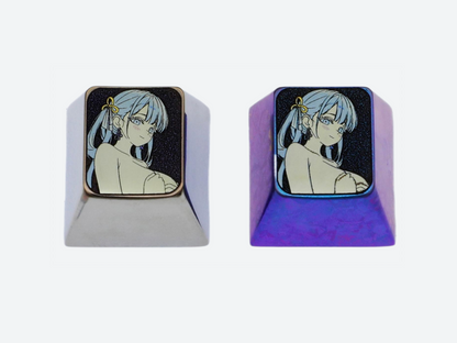 Wuthering Waves，Jinhsi， 1U titanium alloy personalized keycaps, metal personalized keycaps, keyboard decorative keycaps