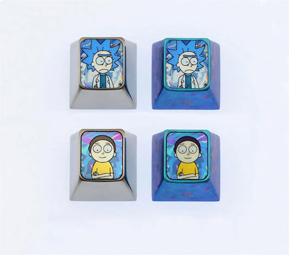 Rick and Morty titanium alloy, colored titanium alloy artissankeycaps.