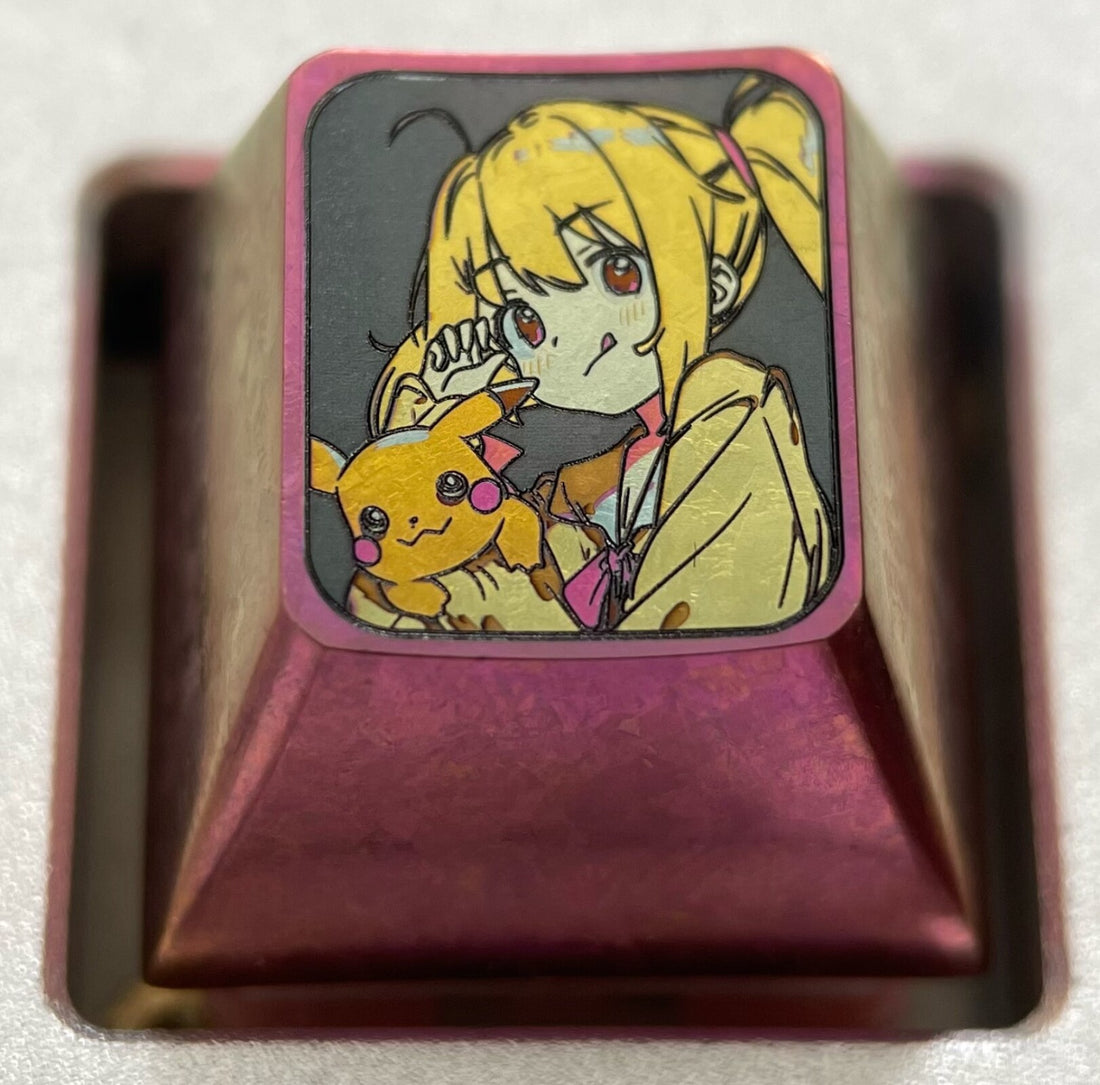 BOCCHI THE ROCK! Pikachu dolls, colorful titanium alloy carved keycaps, personalized keycaps, decorative keycaps.