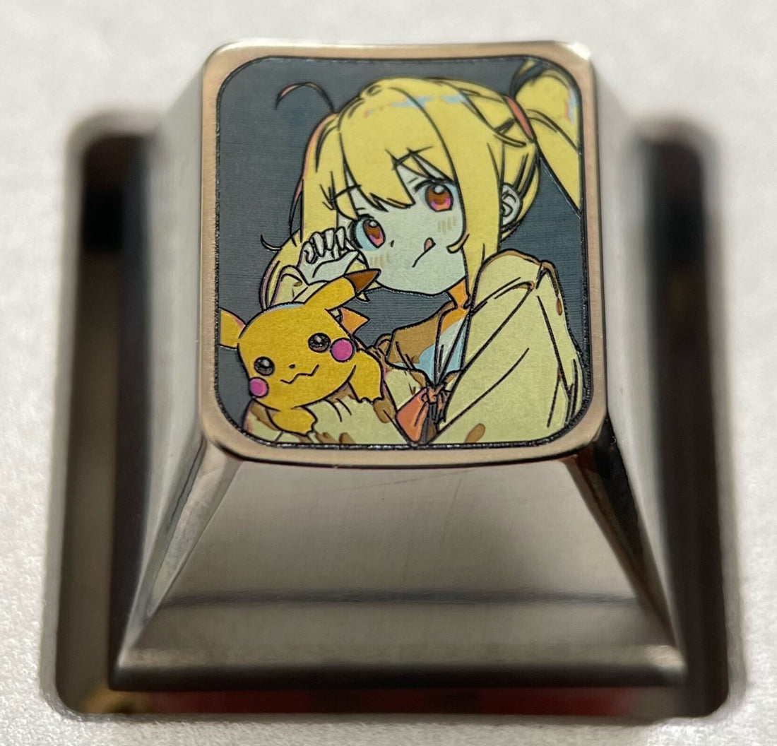 BOCCHI THE ROCK! Pikachu dolls, colorful titanium alloy carved keycaps, personalized keycaps, decorative keycaps.