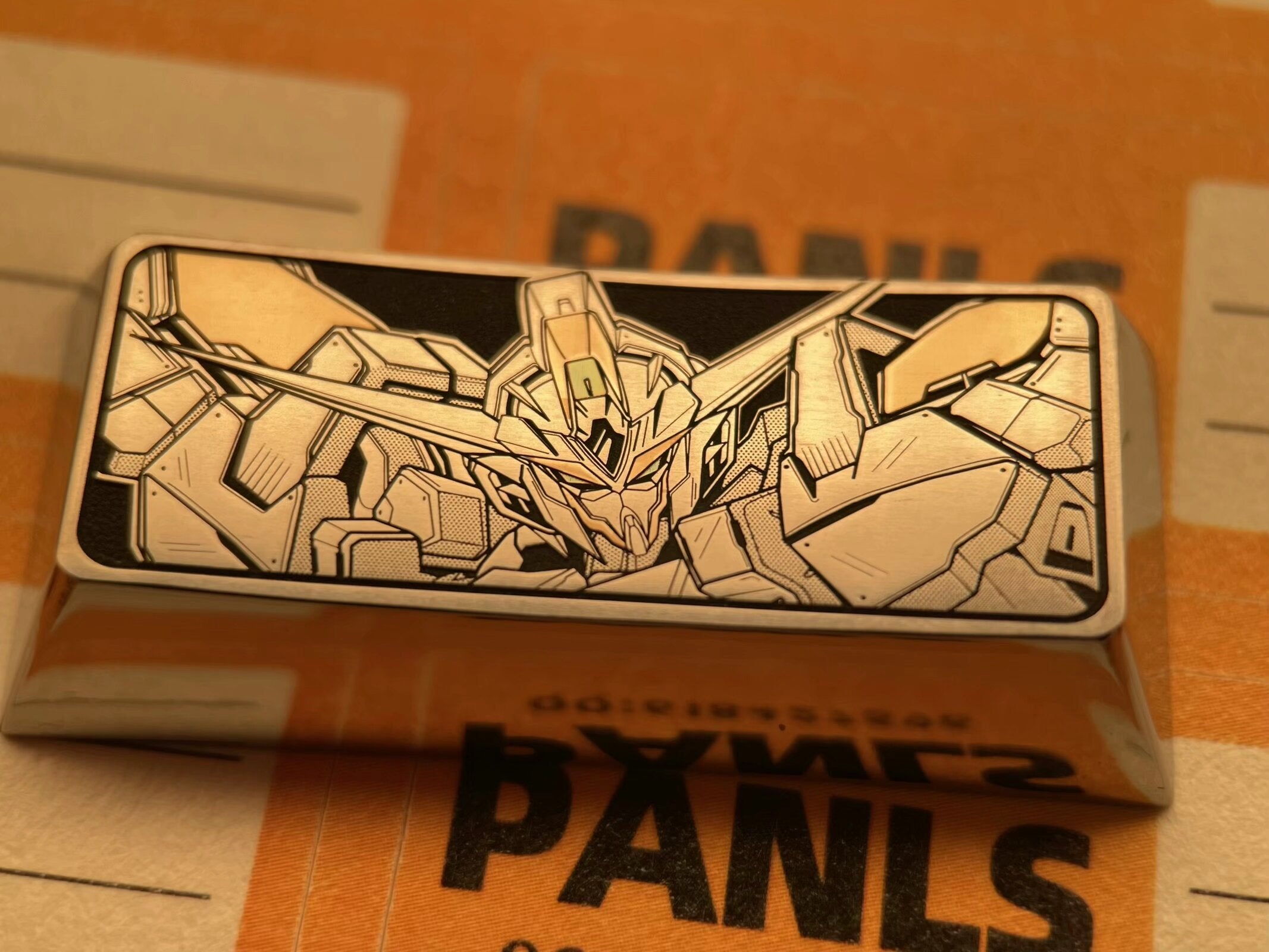 Gundam metal, titanium alloy engraved point color keycaps 2.25U/2.75U, personalized keycaps, decorative keycaps