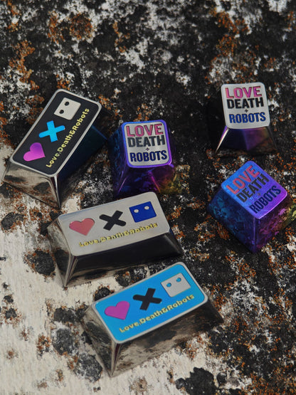 Love, Death&amp;Robots, 1.75U/1U titanium alloy carved keycaps, mechanical keyboard decorative keycaps, personalized keycaps