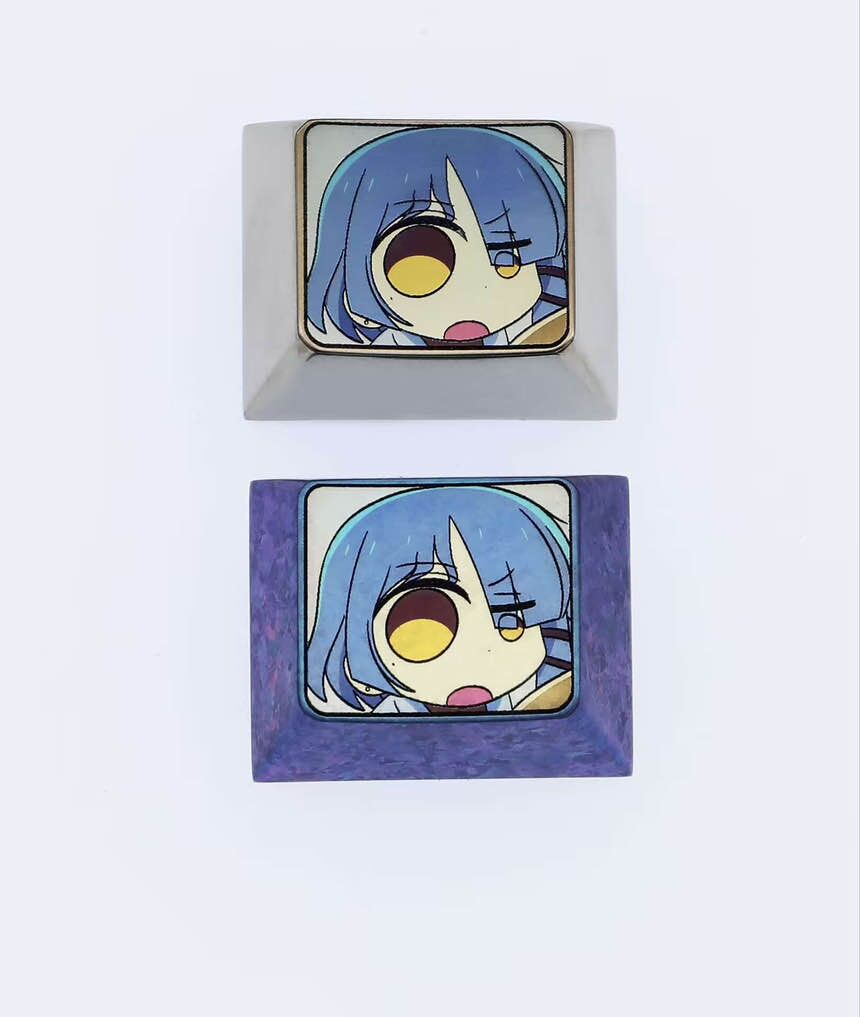 Bocchi The Rock!， 1.25U colored titanium alloy keycaps, personalized keycaps, decorative keycaps