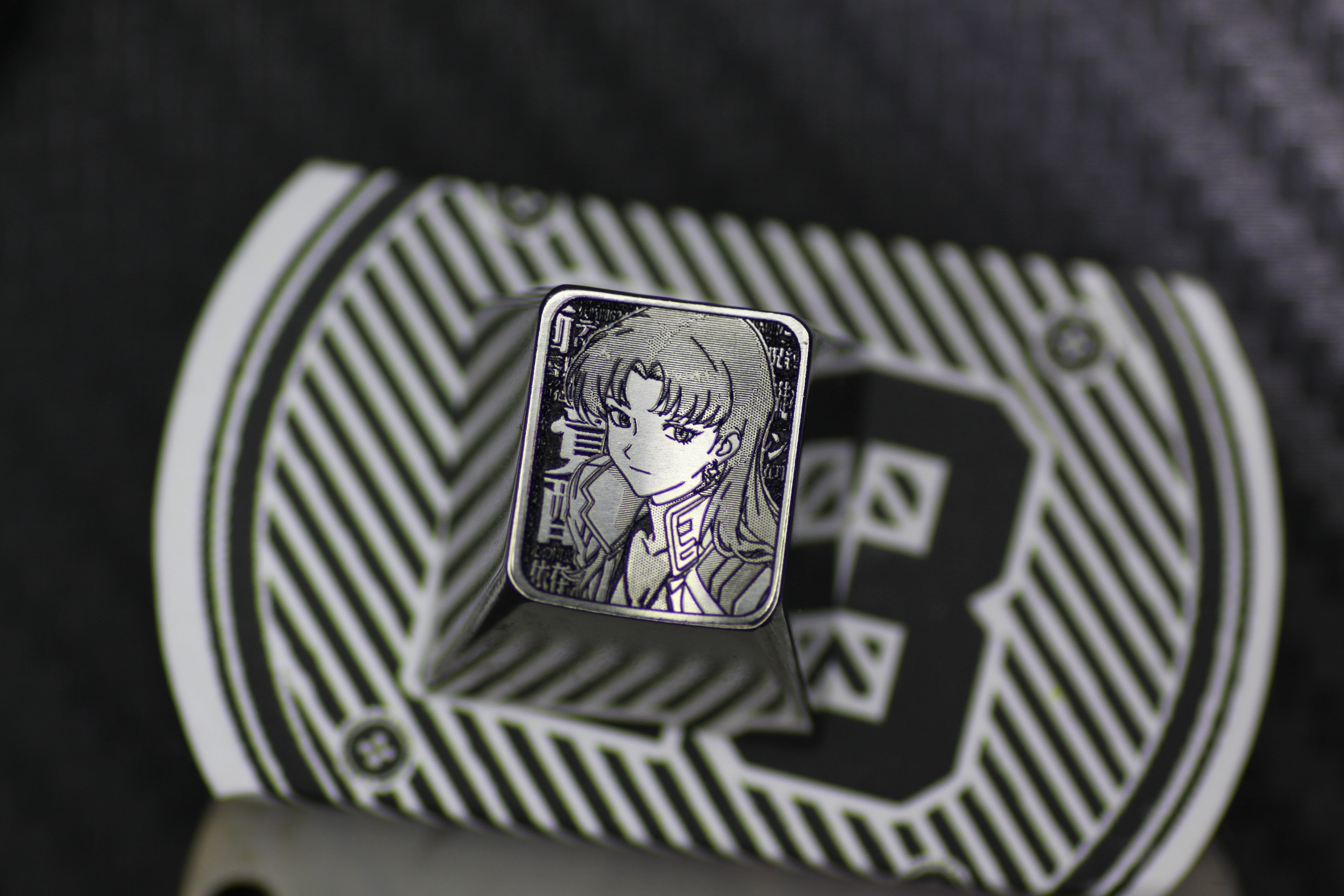 EVA, Katsuragi Misato.1UTitanium carved keycaps, personalized keycaps, decorative keycaps.
