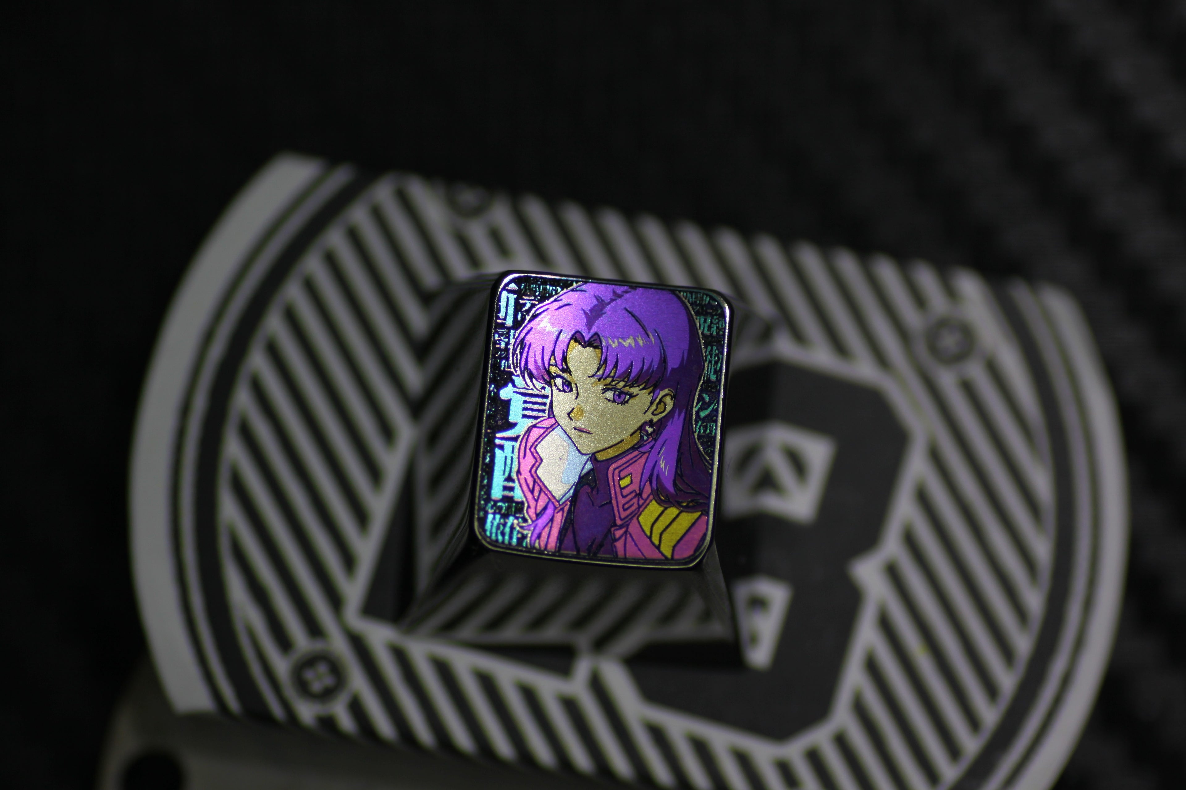 EVA, Katsuragi Misato.1UTitanium carved keycaps, personalized keycaps, decorative keycaps.