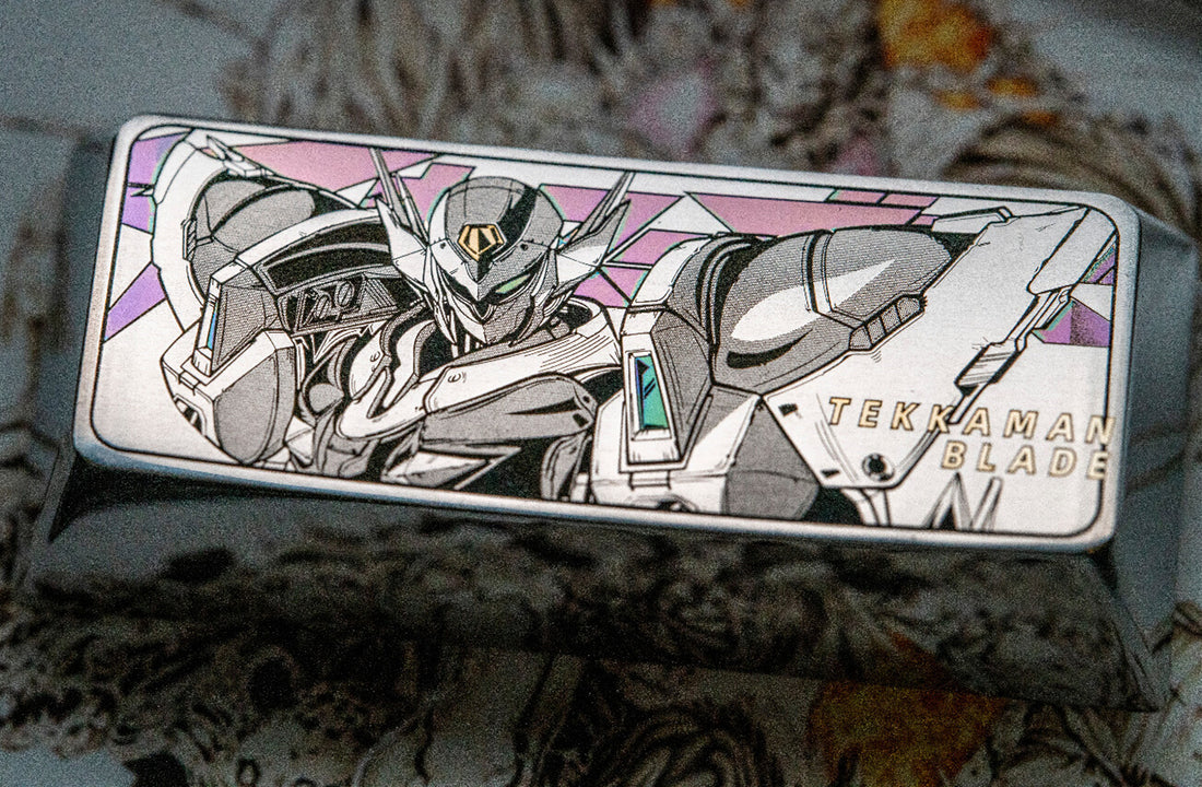 Tekkaman Blade，2U/2.25U， Colorful titanium alloy carved keycaps, metal personalized keycaps, decorative keycaps