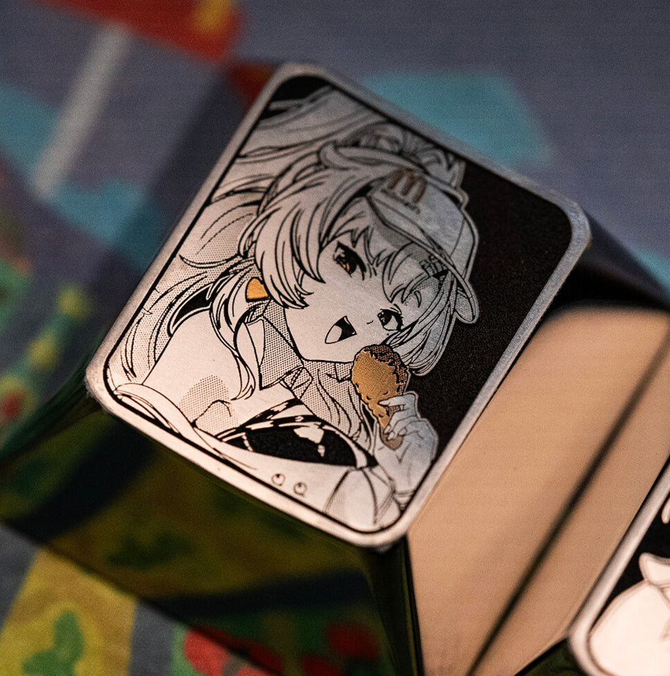 Zenless Zone Zero， Titanium alloy 1U plain carving, personalized keycaps, metal decorative keycaps