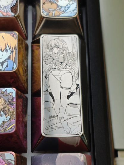 Clara Vertical 2U Pad Enter Key, Titanium Metal Personalized Keycap, Keyboard Decorative Keycap