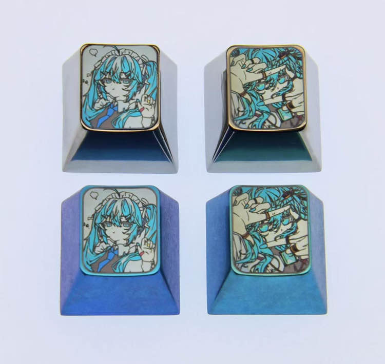 Two types of titanium alloy 1U personalized keycaps, mechanical keyboa ...