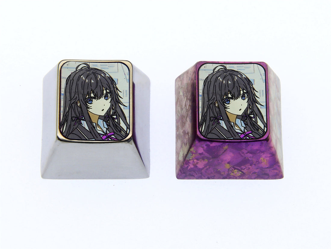 Yukinoshita Yukino, 1U titanium alloy personalized keycap, anime, game, novel characters, metal culture peripheral keycaps