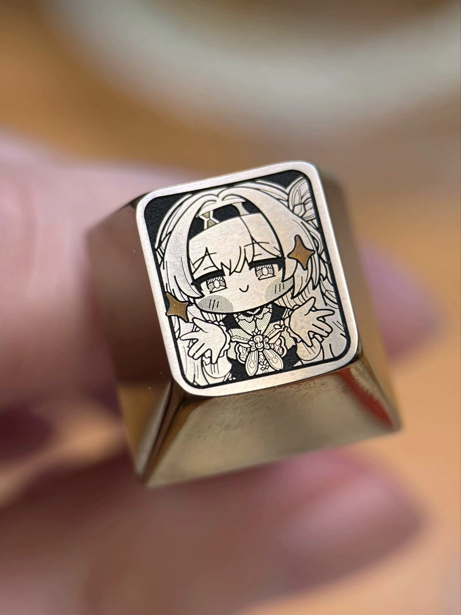 Cute Firefly, titanium alloy plain carving, mechanical keyboard with personalized keycaps