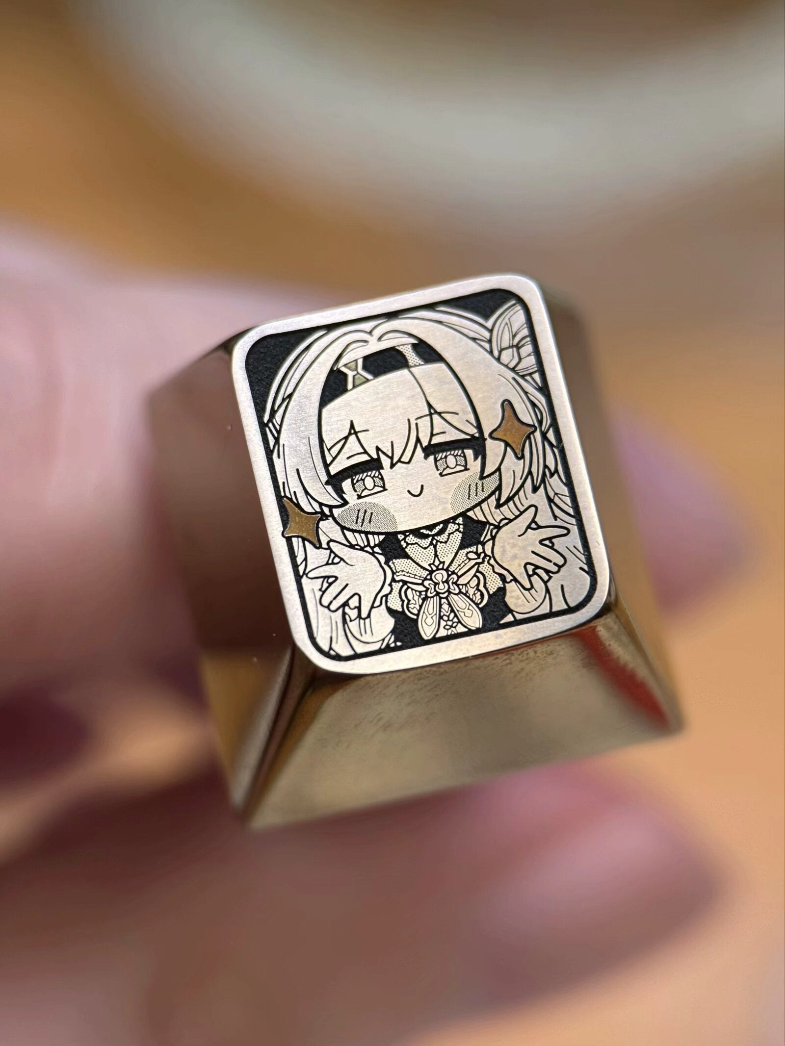 Cute Firefly, titanium alloy plain carving, mechanical keyboard with personalized keycaps