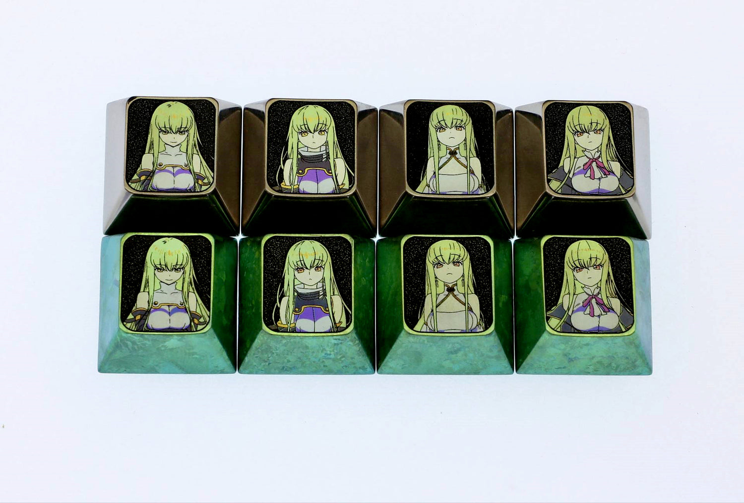 CODE GEASS Lelouch of the Rebellion，C.C.， Directional key set with titanium alloy metal personalized keycaps, mechanical keyboard decorative keycaps.