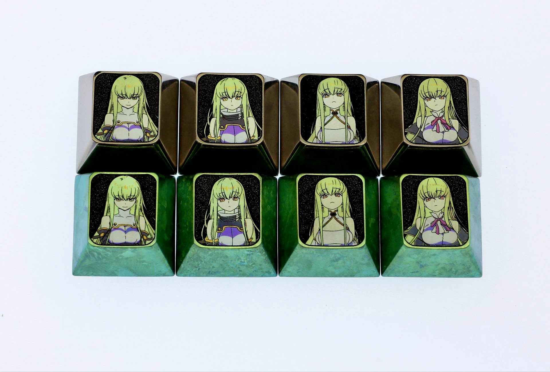 CODE GEASS Lelouch of the Rebellion，C.C.， Directional key set with titanium alloy metal personalized keycaps, mechanical keyboard decorative keycaps.