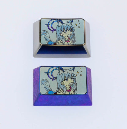 Baizi, 1.5U titanium alloy personalized keycaps, metal decorative keycaps, keyboard customized keycaps