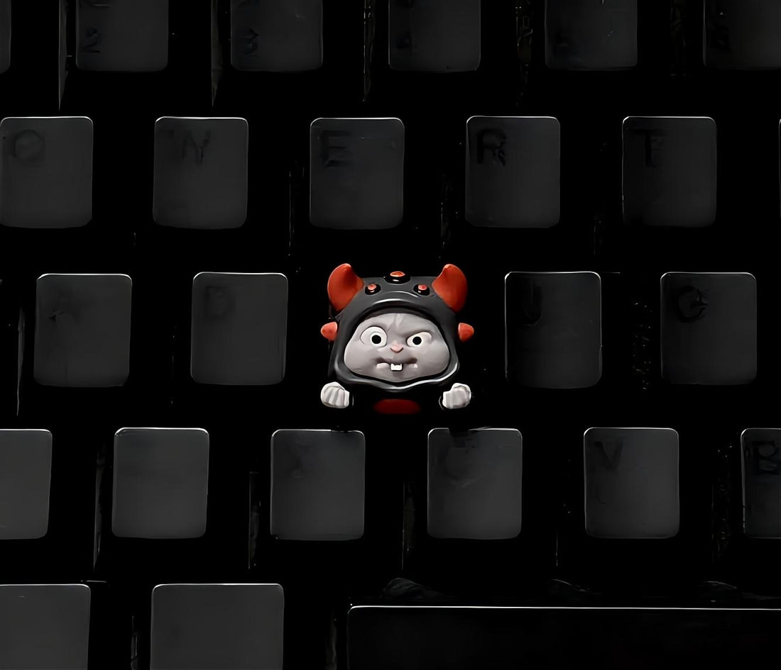 Three eyed demon, multi-color resin keycaps, personalized key caps artisankeycaps.