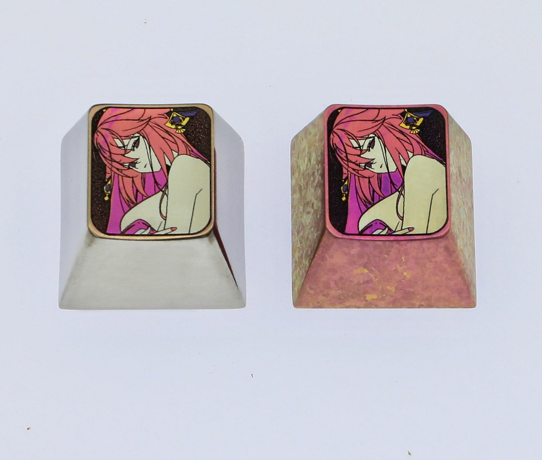Anime, beautiful girls collection titanium alloy carved key cap, personalized key cap, mechanical keyboard decorative key cap