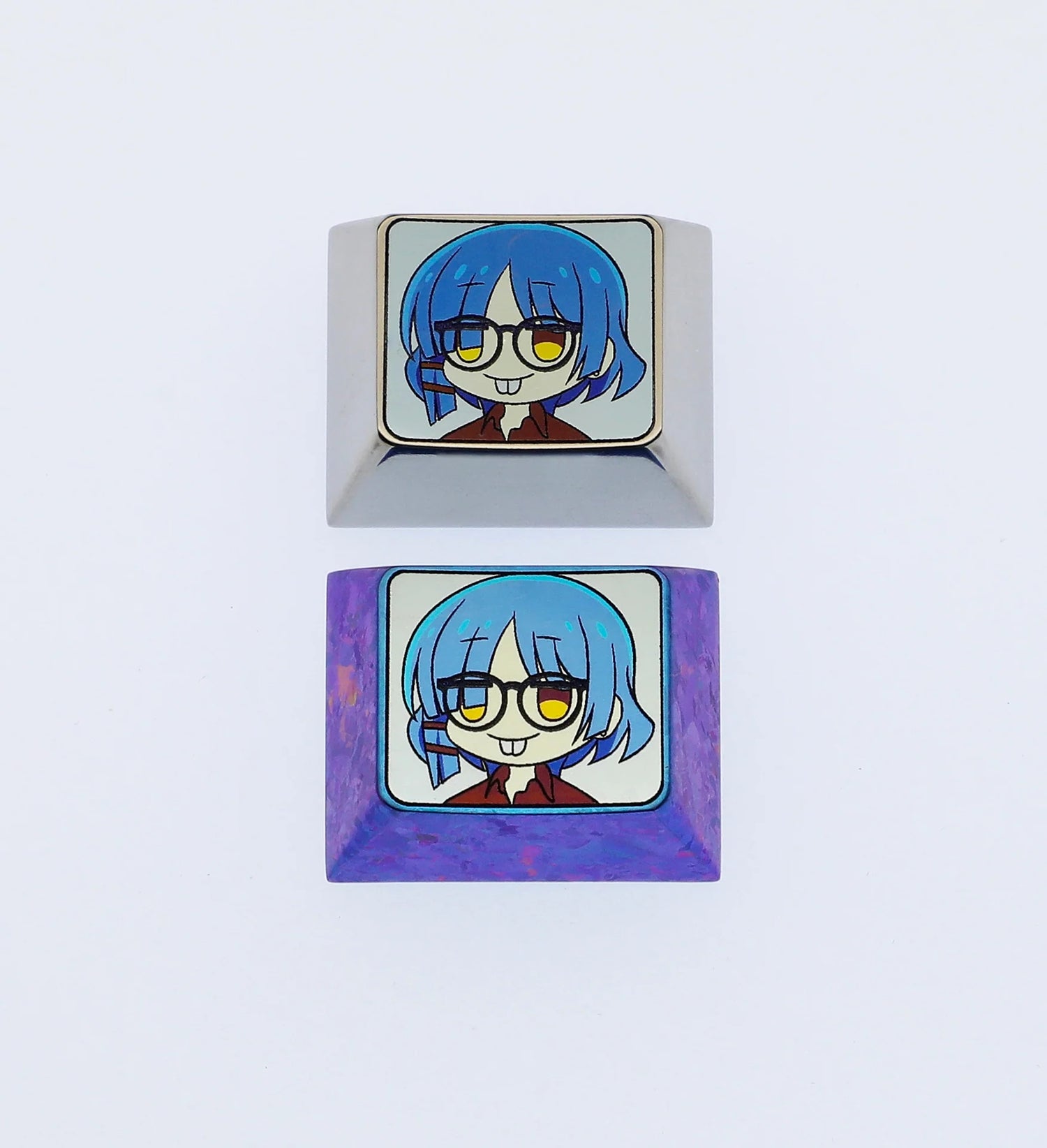 Bocchi The Rock! Yamada Ryo, 1.25U titanium alloy carved personalized keycaps, mechanical keyboard decorative keycaps.