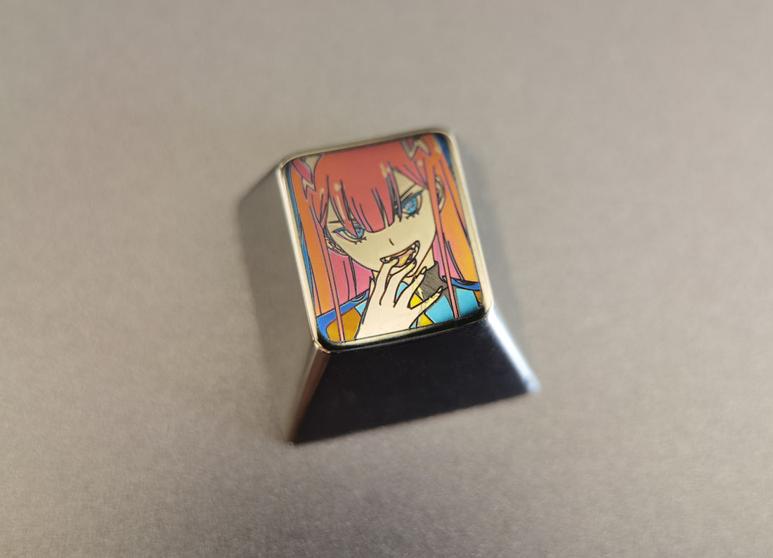 02 with evil eyes, titanium alloy personalized keycaps, mechanical keyboard decorative keycaps
