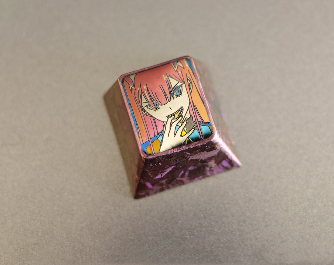 02 with evil eyes, titanium alloy personalized keycaps, mechanical keyboard decorative keycaps