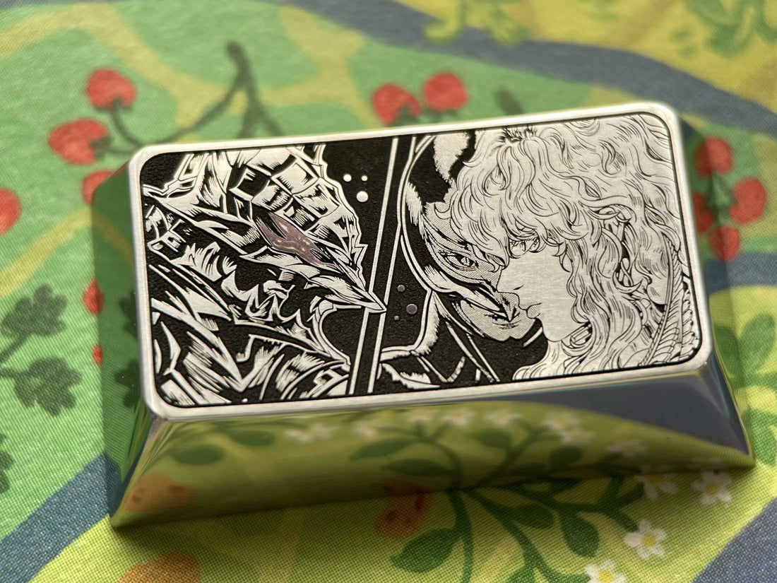 Berserk, 1.75U titanium alloy black and white cartoon carving, personalized keycap decoration keycap