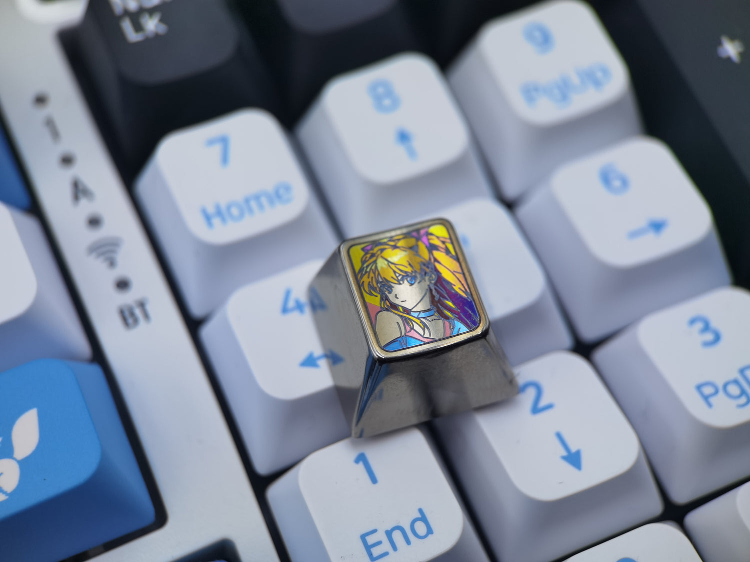 Asuka, EVA, 1U titanium alloy decorative keycap, metal personalized keycap