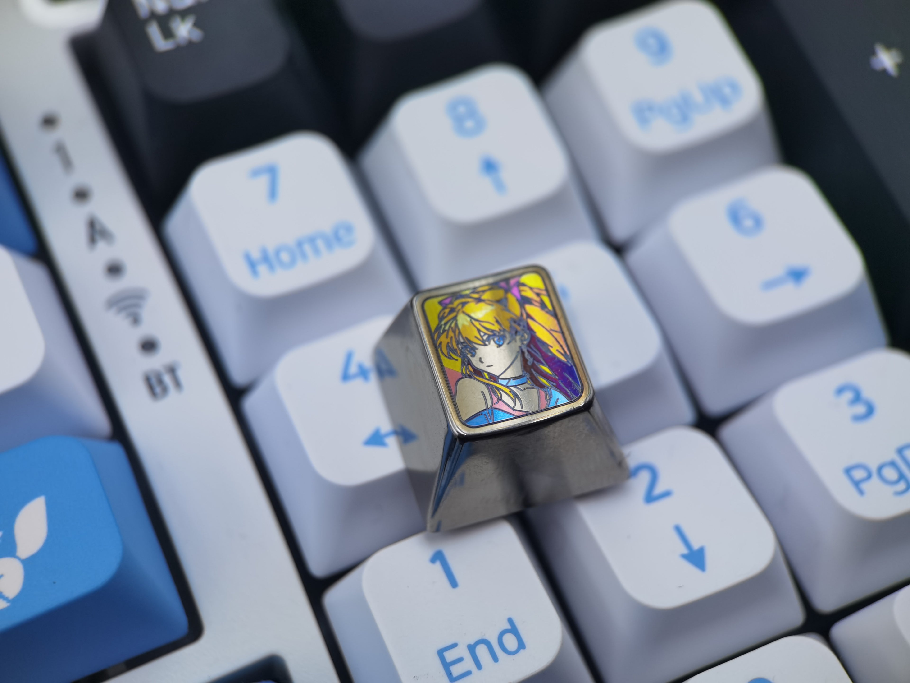 Asuka, EVA, 1U titanium alloy decorative keycap, metal personalized keycap