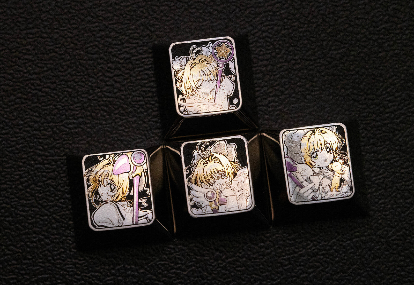 Cardcaptor Sakura， Optional height: WASD，directional keys， Titanium alloy personalized keycaps, anime decorative keycaps