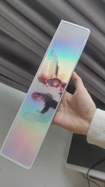 Colorful neon background, Keyboard holder, Handmade custom resin hand support, keyboard accessories